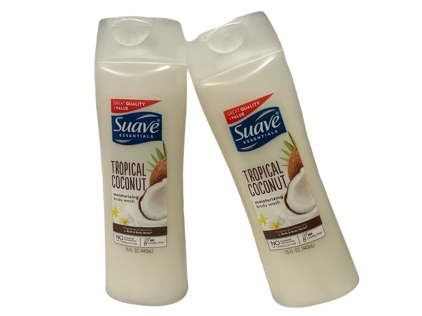 Suave Naturals Body Wash - Tropical Coconut, 15Oz - 2 Pack