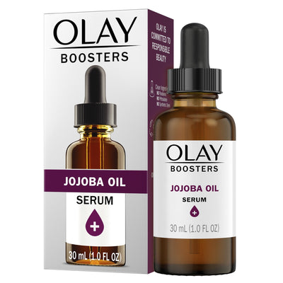 Olay Jojoba Oil Serum, Moisturizing Booster, Fragrance-Free, 1.0 oz