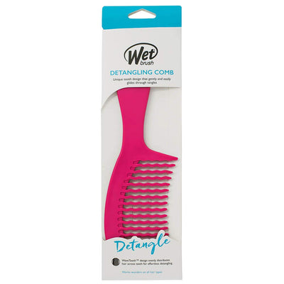 Wet Brush Detangling Comb, Black, Pink and Purple - Wide Tooth Hair Detangler with WaveTooth Design