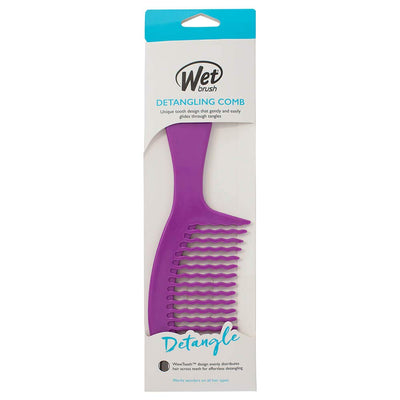 Wet Brush Detangling Comb, Black, Pink and Purple - Wide Tooth Hair Detangler with WaveTooth Design