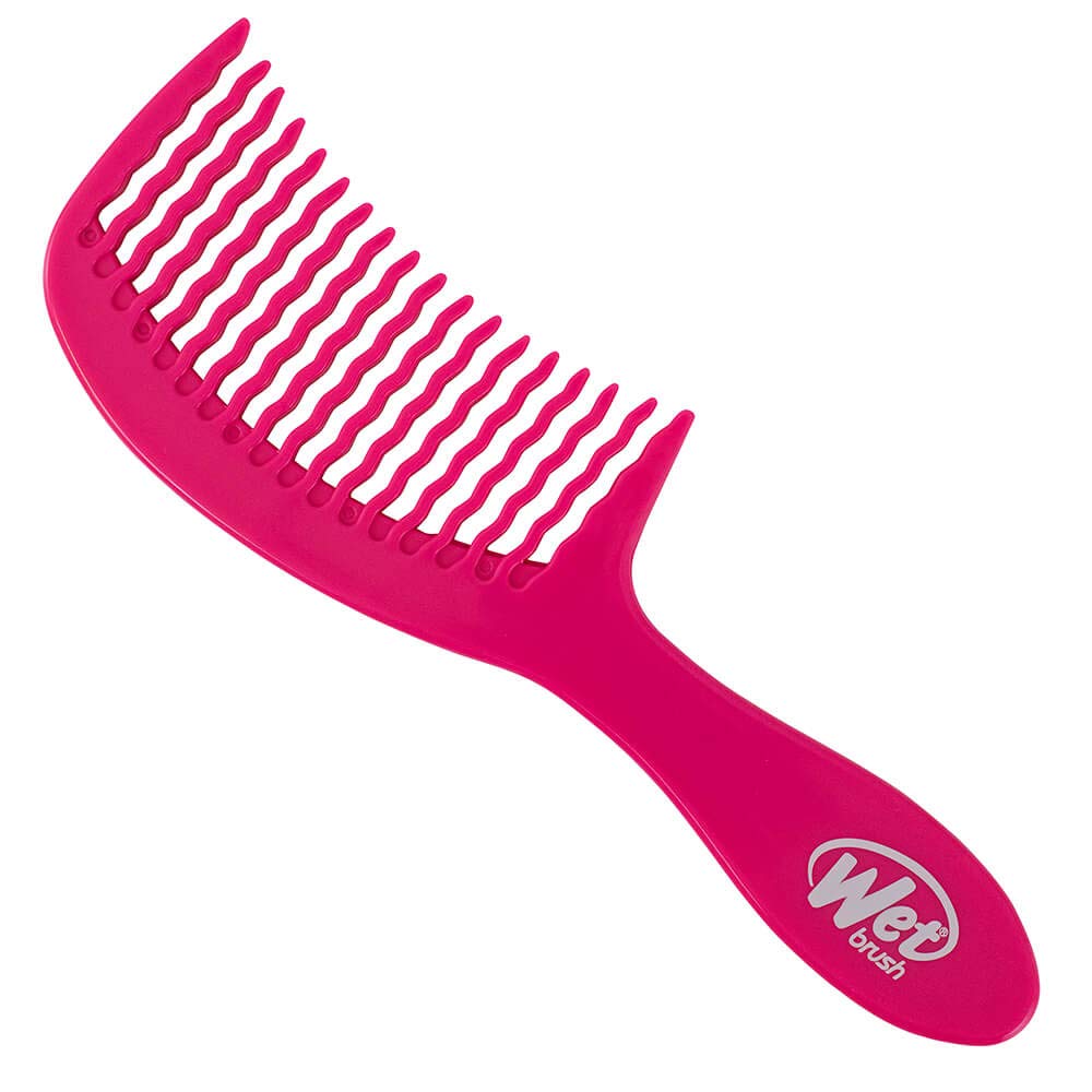 Wet Brush Detangling Comb, Black, Pink and Purple - Wide Tooth Hair Detangler with WaveTooth Design