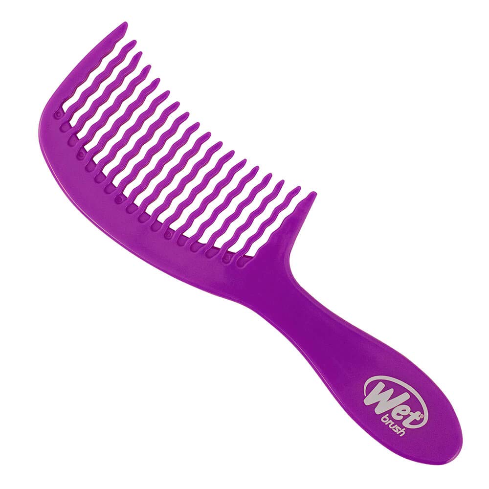 Wet Brush Detangling Comb, Black, Pink and Purple - Wide Tooth Hair Detangler with WaveTooth Design