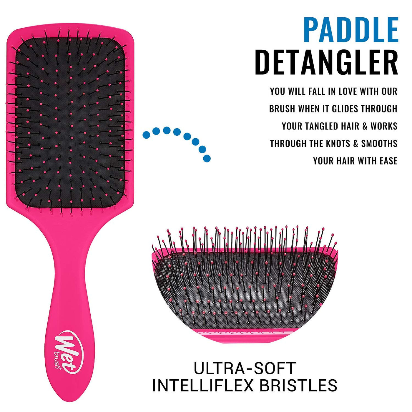 Wet Brush Paddle Detangling Brush, Black, Pink, Purple. Available one or per (Set of 3)