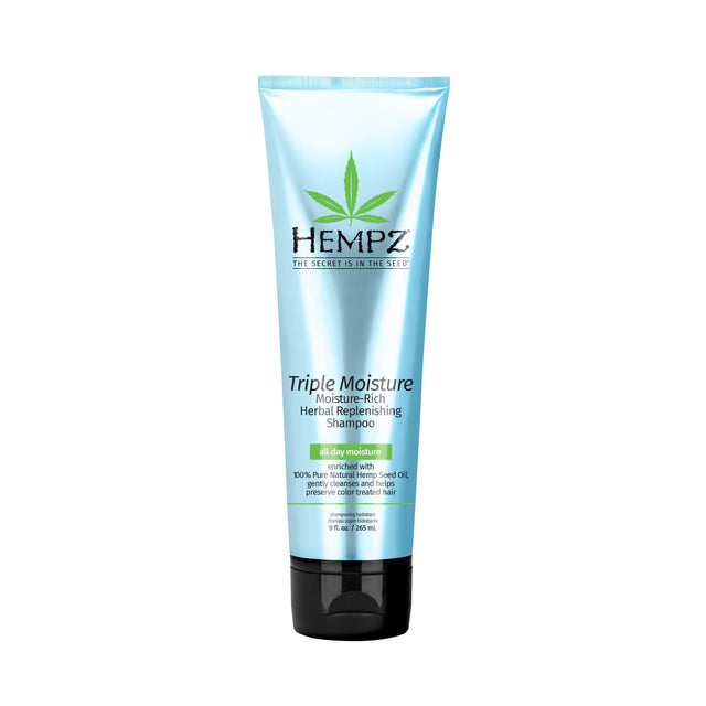 Hempz Triple Moisture-Rich Daily Herbal Replenishing Shampoo, Pearl Blue