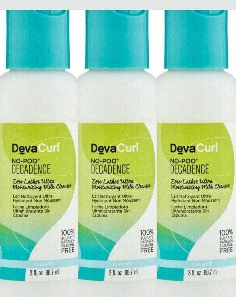 3 DevaCurl No Poo Decadence Zero Lather Ultra Moisturizing Milk Cleanser 3oz( -(Pack of 3)