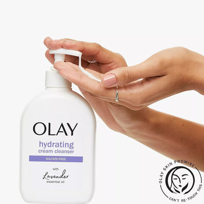 Olay Hydrating CreamFace Cleanser w/ Lavender Essential Oil 16oz Sulfate Free.