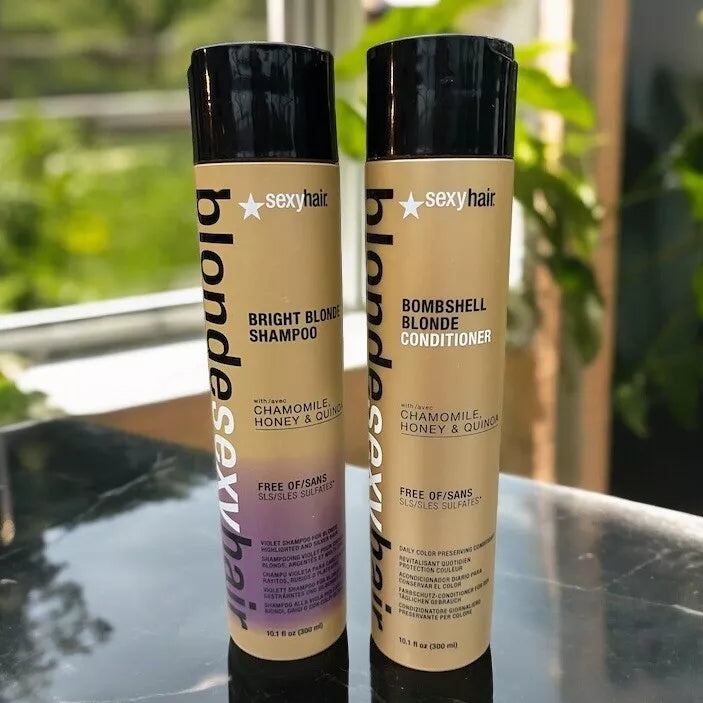 Blonde Sexy Hair Sulfate Free Bombshell Blonde Shampoo & Conditioner Set 10.1 oz